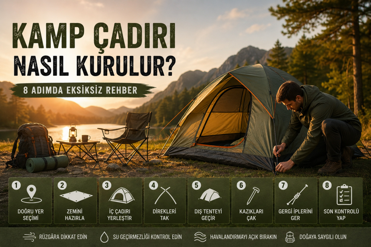 Kamp Çadırı Nasıl Kurulur? 8 Adımda Doğru Kurulum Rehberi (2026)