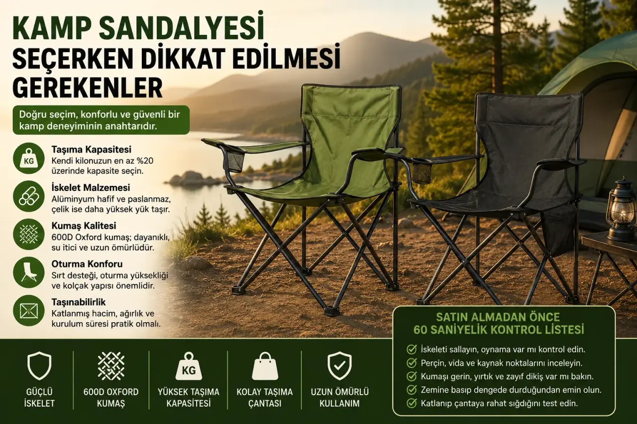 Kamp Sandalyesi Seçerken Dikkat Edilmesi Gerekenler | En Doğru Seçim Rehberi (2026)