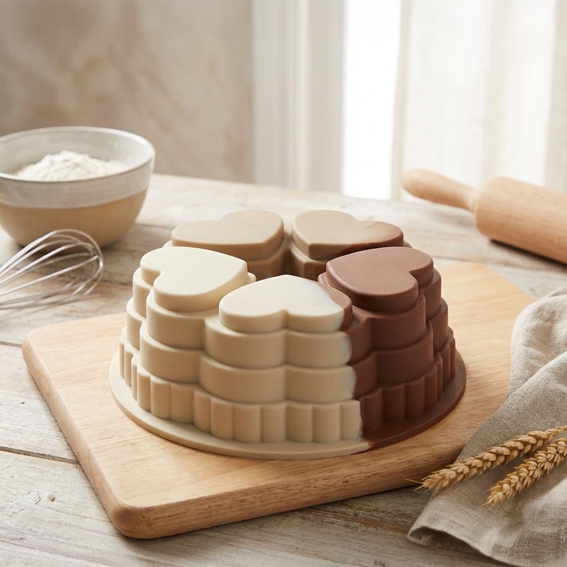 Chefmate Yapışmaz Isıya Dayanıklı Kalp Silikon Tart Kek Kalıbı