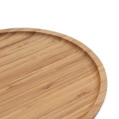 Vadi Yuvarlak Bambu Sunum Tabağı 25 cm – Doğal Servis Tepsisi Şık Sunum Tabak