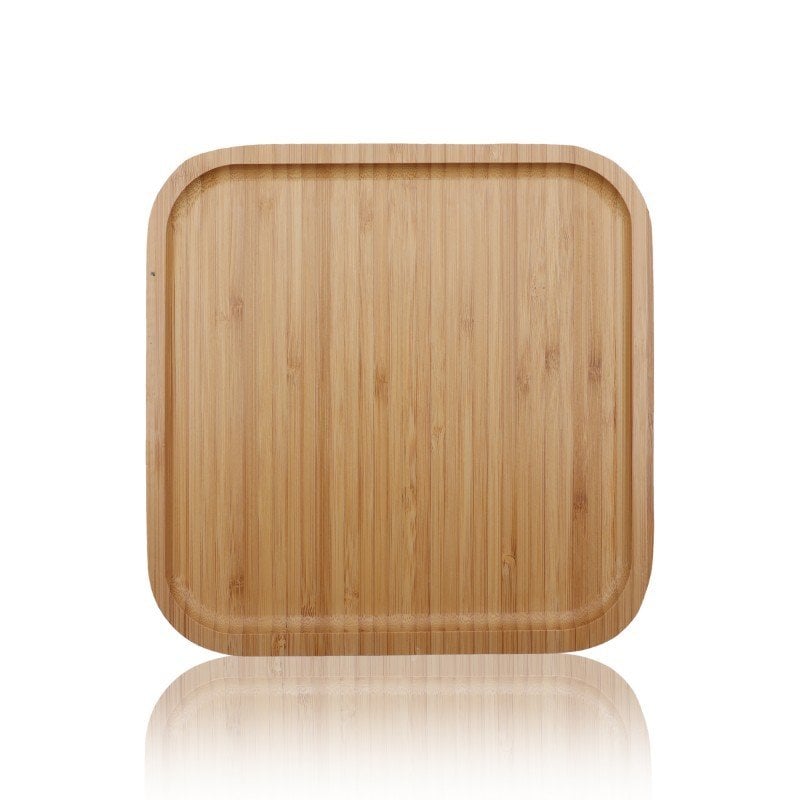Vadi Kare Bambu Sunum Tabağı 25x25 cm – Doğal Ahşap Servis Tepsisi Şık Sunum