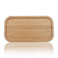 Vadi Dikdörtgen Bambu Sunum Tabağı 25x14 cm – Doğal Ahşap Servis Tepsisi Model