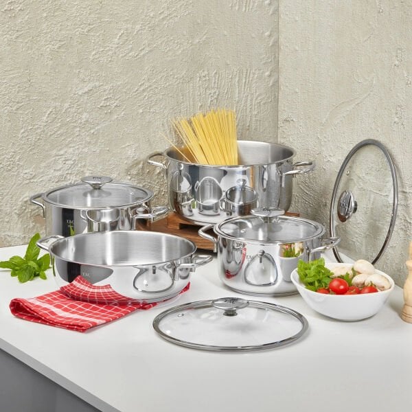 TAÇ BENGÜ PRO 8 PARÇA ÇELİK TENCERE SETİ METAL SAP