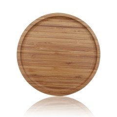 Vadi Yuvarlak Bambu Sunum Tabağı 20 cm – Doğal Ahşap Servis Tepsisi Şık Model