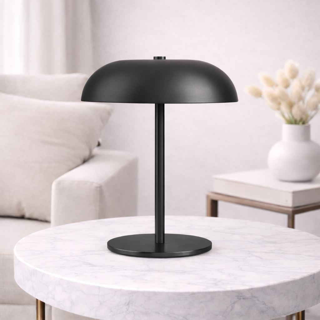 Dokunmatik Şarjlı LED Masa Lambası Kablosuz USB-C Modern Tasarım Gece Lambası Ev Ofis Masa Lambası Siyah