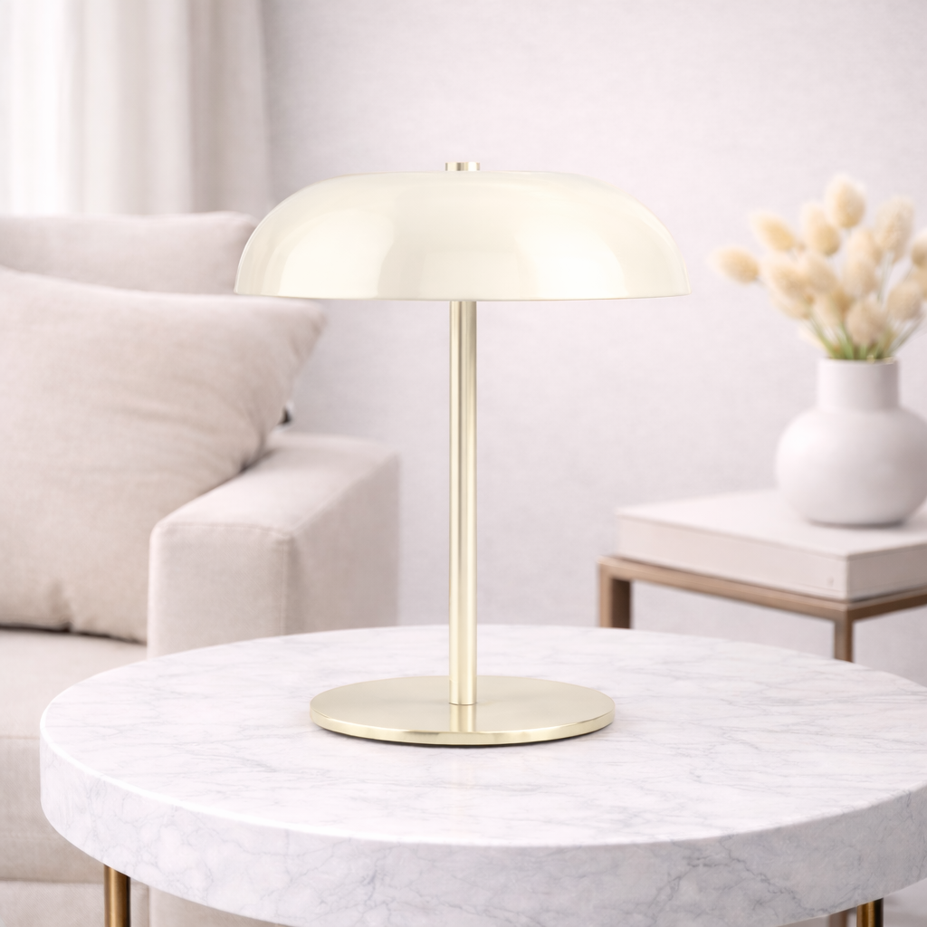 Dokunmatik Şarjlı LED Masa Lambası Kablosuz USB-C Modern Tasarım Gece Lambası Ev Ofis Masa Lambası bej