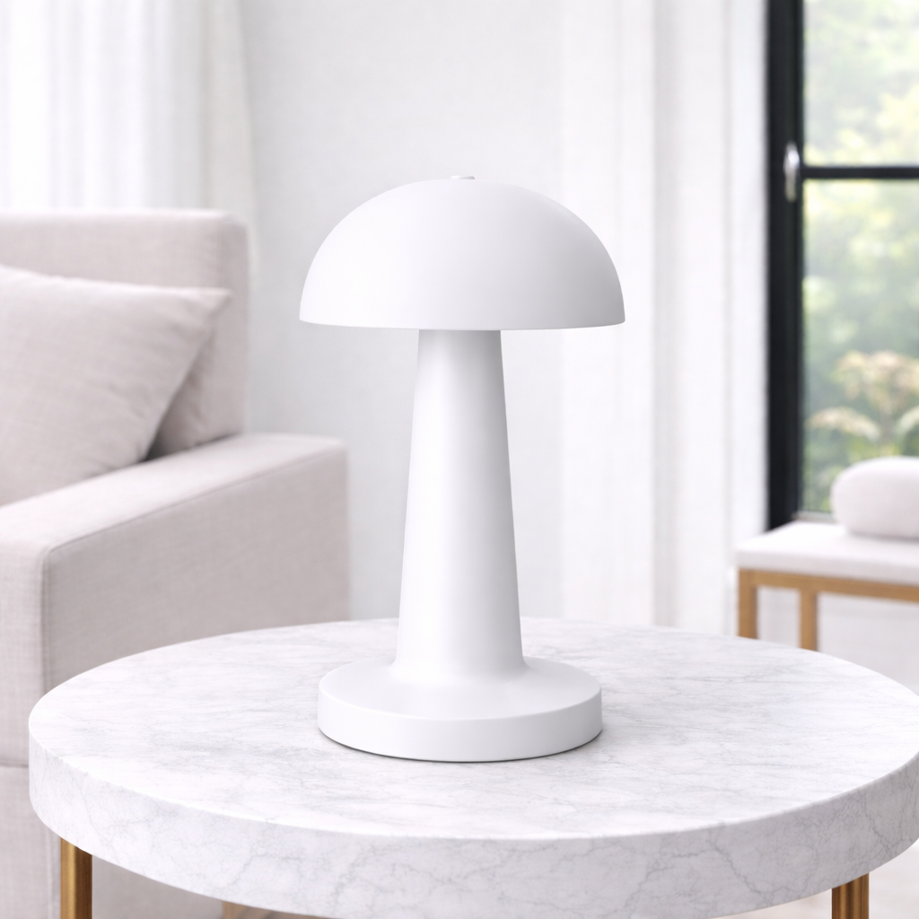 Dokunmatik Şarjlı 3 Renk LED Masa Lambası Metal Modern Gece Lambası Beyaz