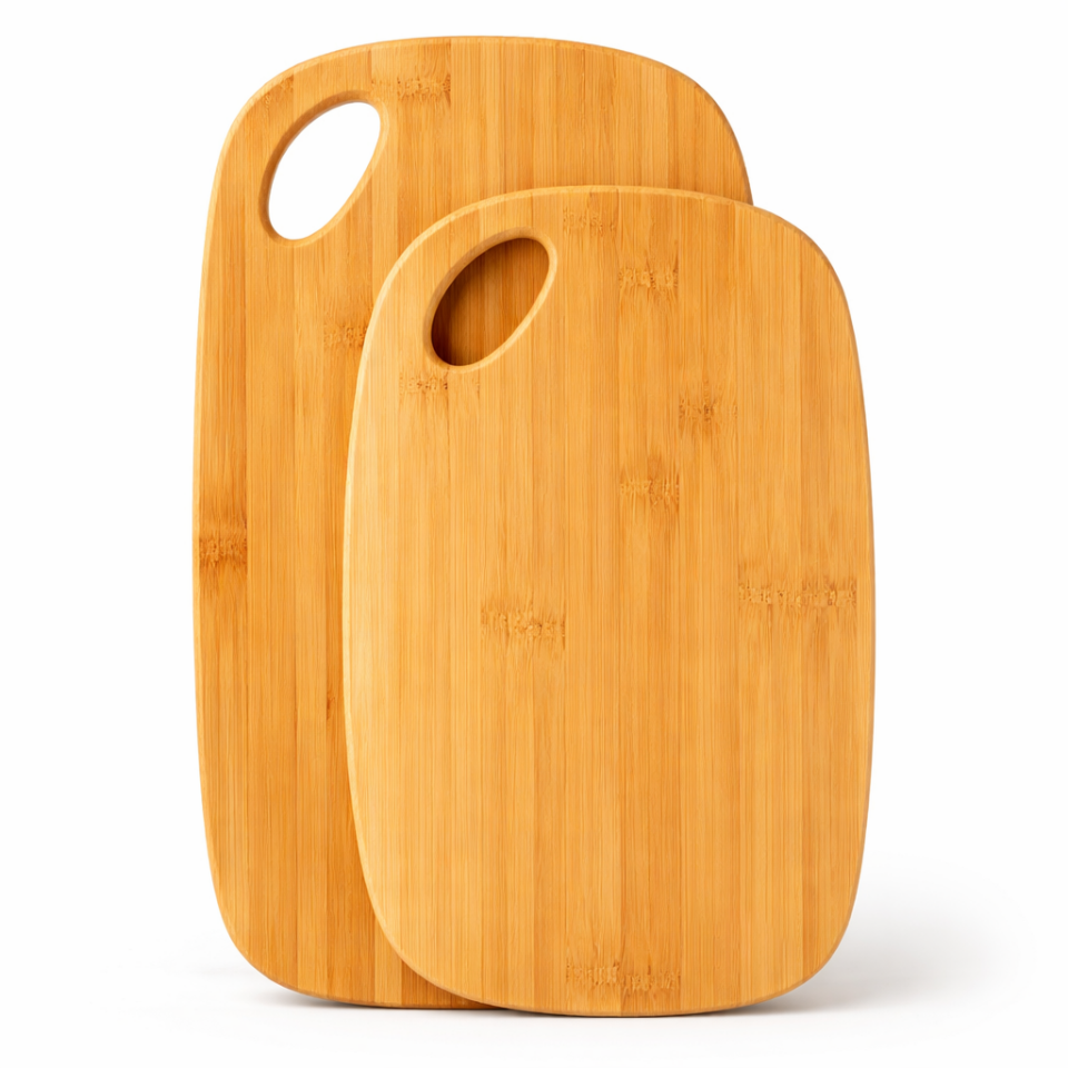 Bambu Kesme Tahtası Seti 2'li Mutfak Doğrama Tahtası Sunum Tabağı