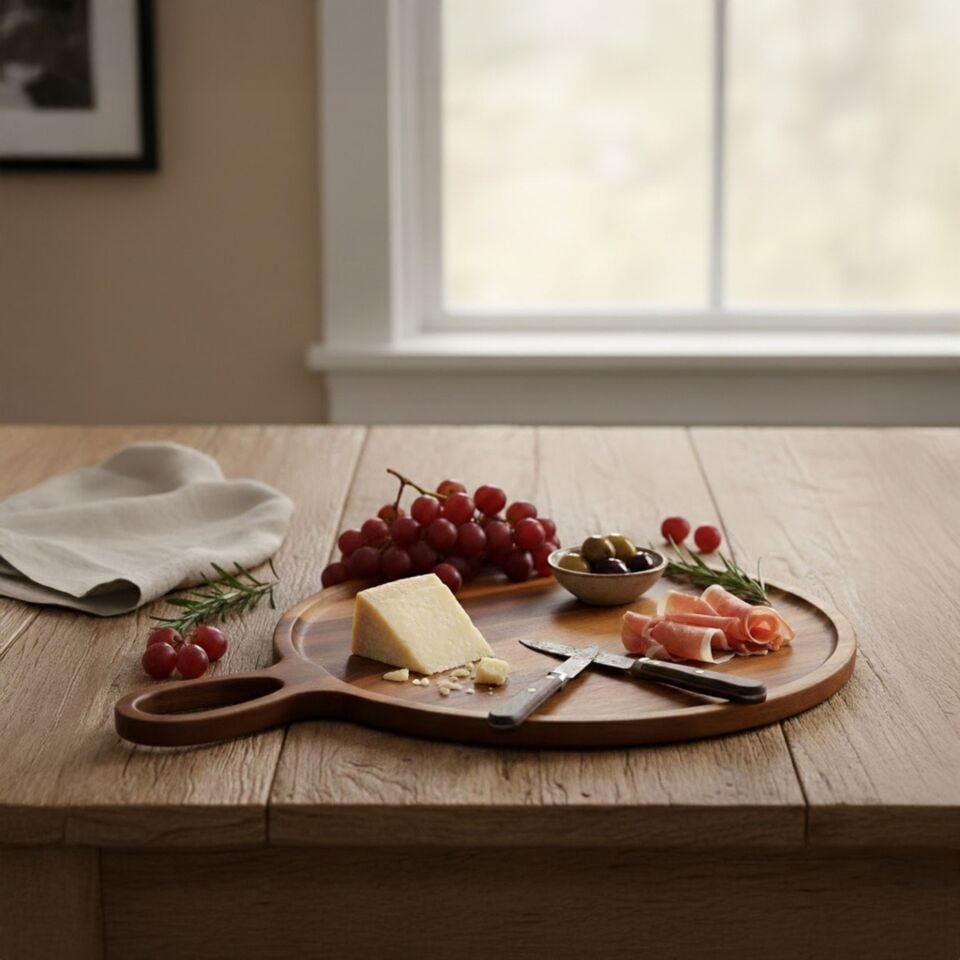 Akasya Sunum Tahtası Peynir Tabağı Kahvaltı Sunumu 20x30 cm