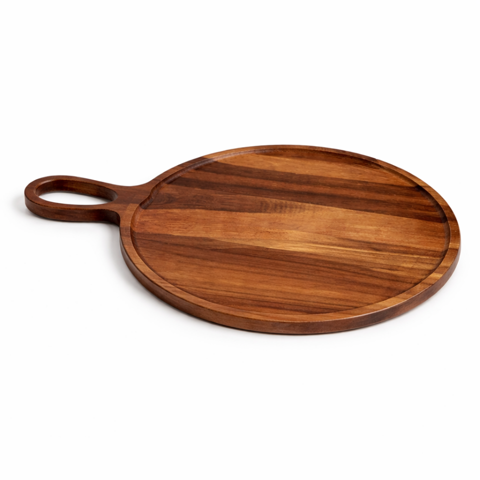 Akasya Sunum Tahtası Peynir Tabağı Kahvaltı Sunumu 28x38 cm