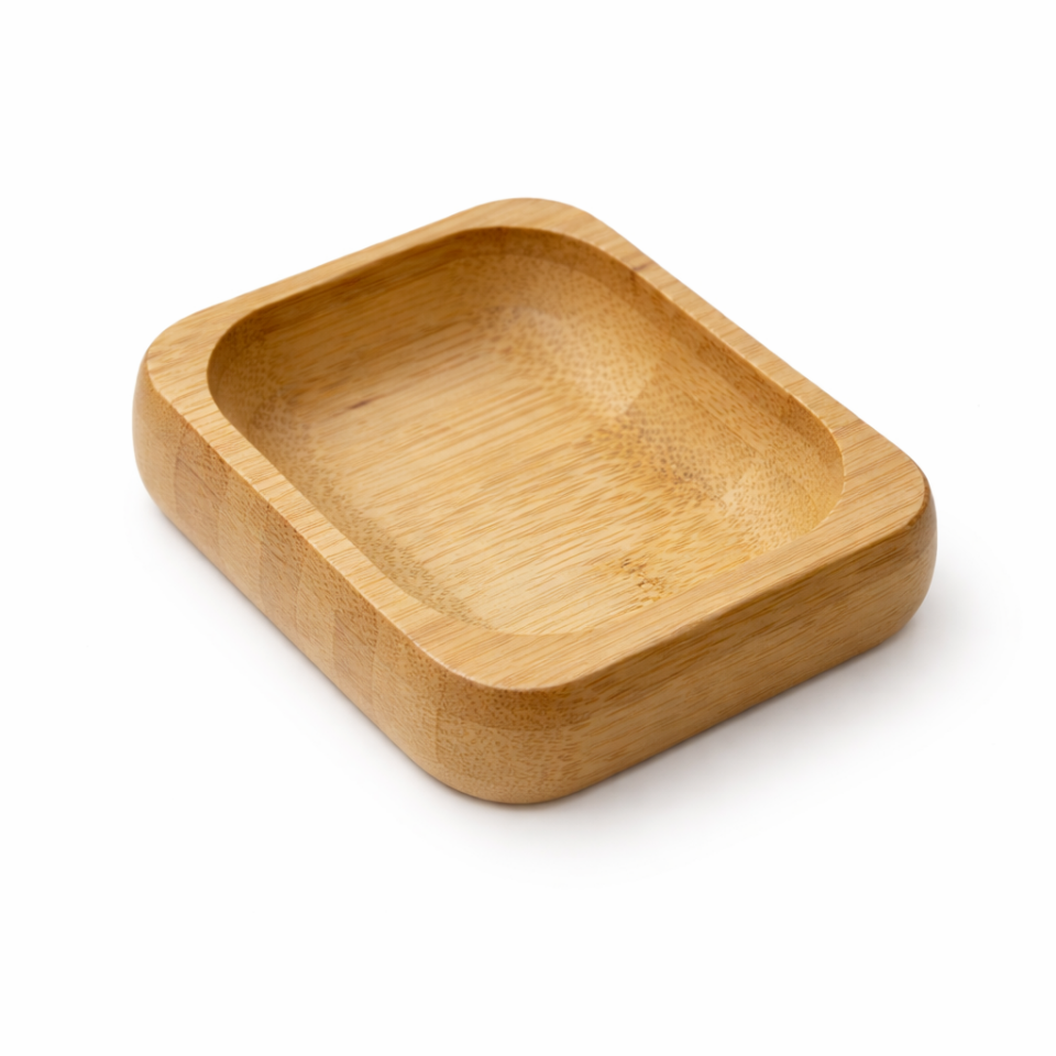 Bambu Kare Sunum Tabağı Çerezlik Sosluk Kahvaltılık Ahşap Servis Tabağı