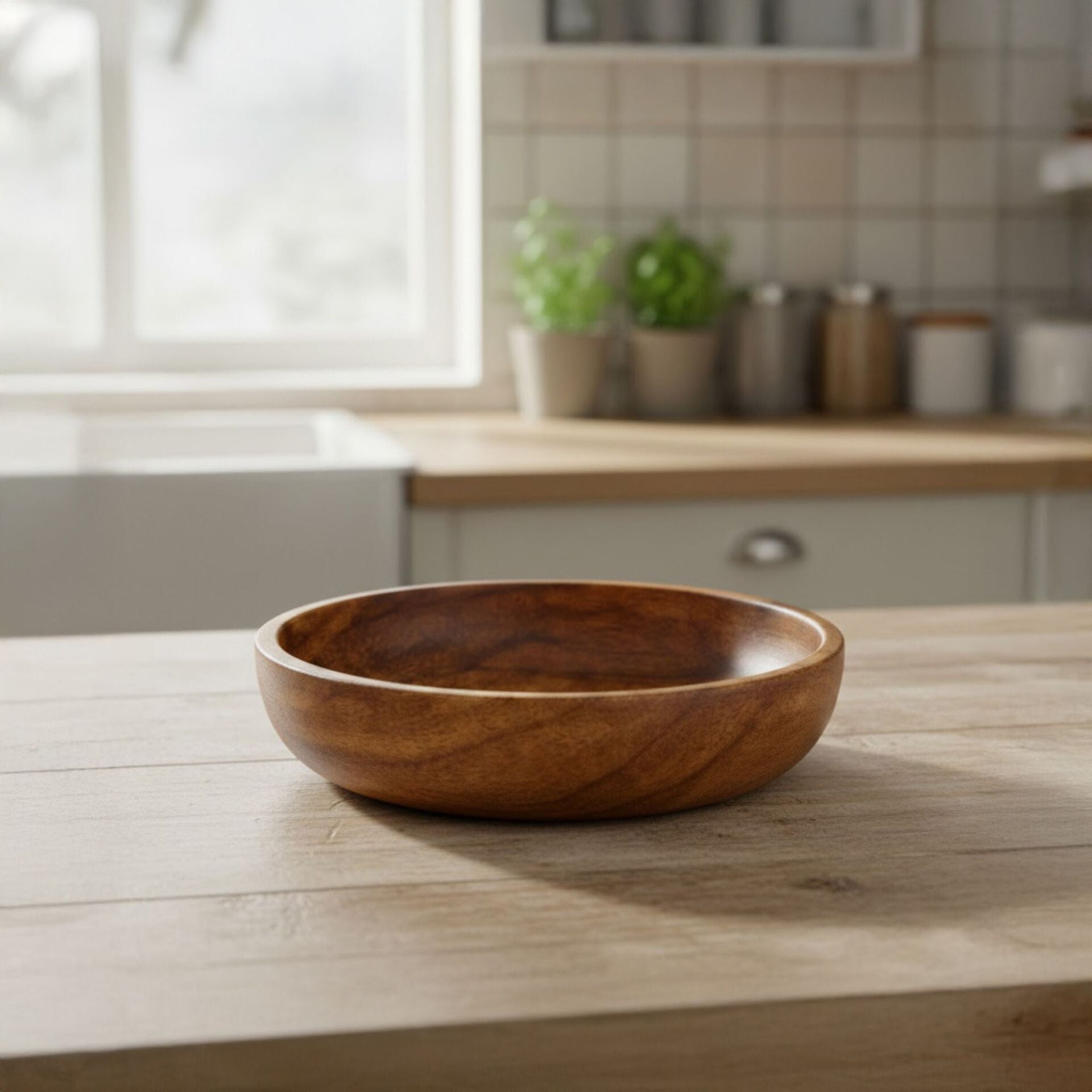 Doğal Akasya Servis Kasesi - Dekoratif Akasya Kase Salata Meyve Sunum Çerezlik