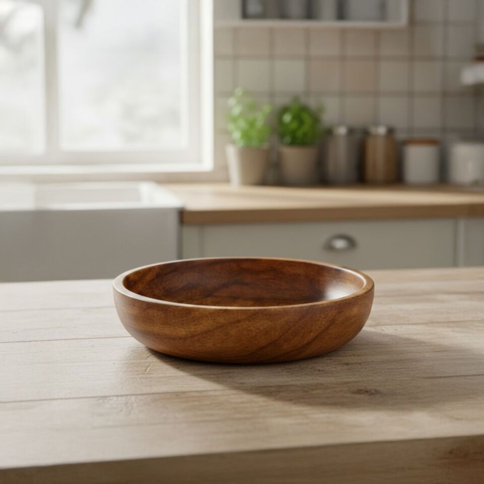 Doğal Akasya Servis Kasesi - Dekoratif Akasya Kase Salata Meyve Sunum Çerezlik