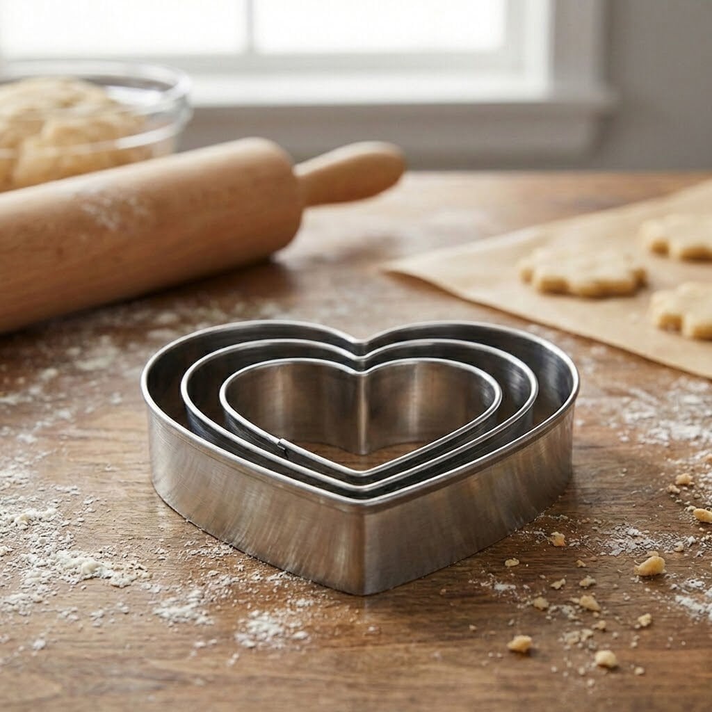 Paslanmaz Çelik Kurabiye Kalıbı Seti 3'lü Pasta Kesici Set