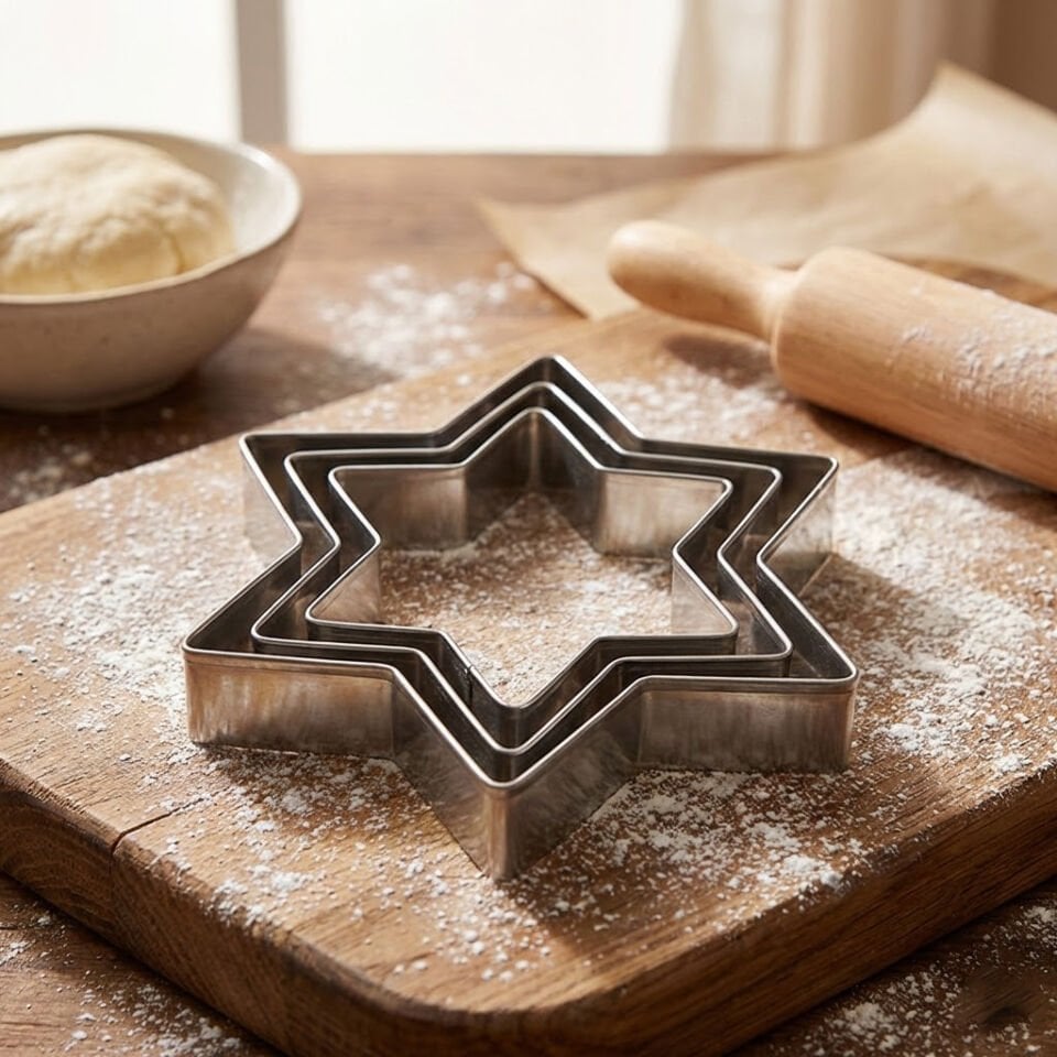 Paslanmaz Çelik Kurabiye Kalıbı Seti 3'lü Pasta Kesici Set