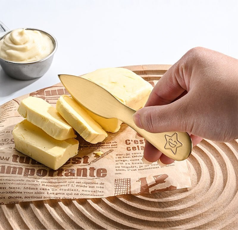 Paslanmaz Çelik Tereyağı Bıçağı Peynir Sürme Bıçağı Kahvaltı Bıçağı Gold