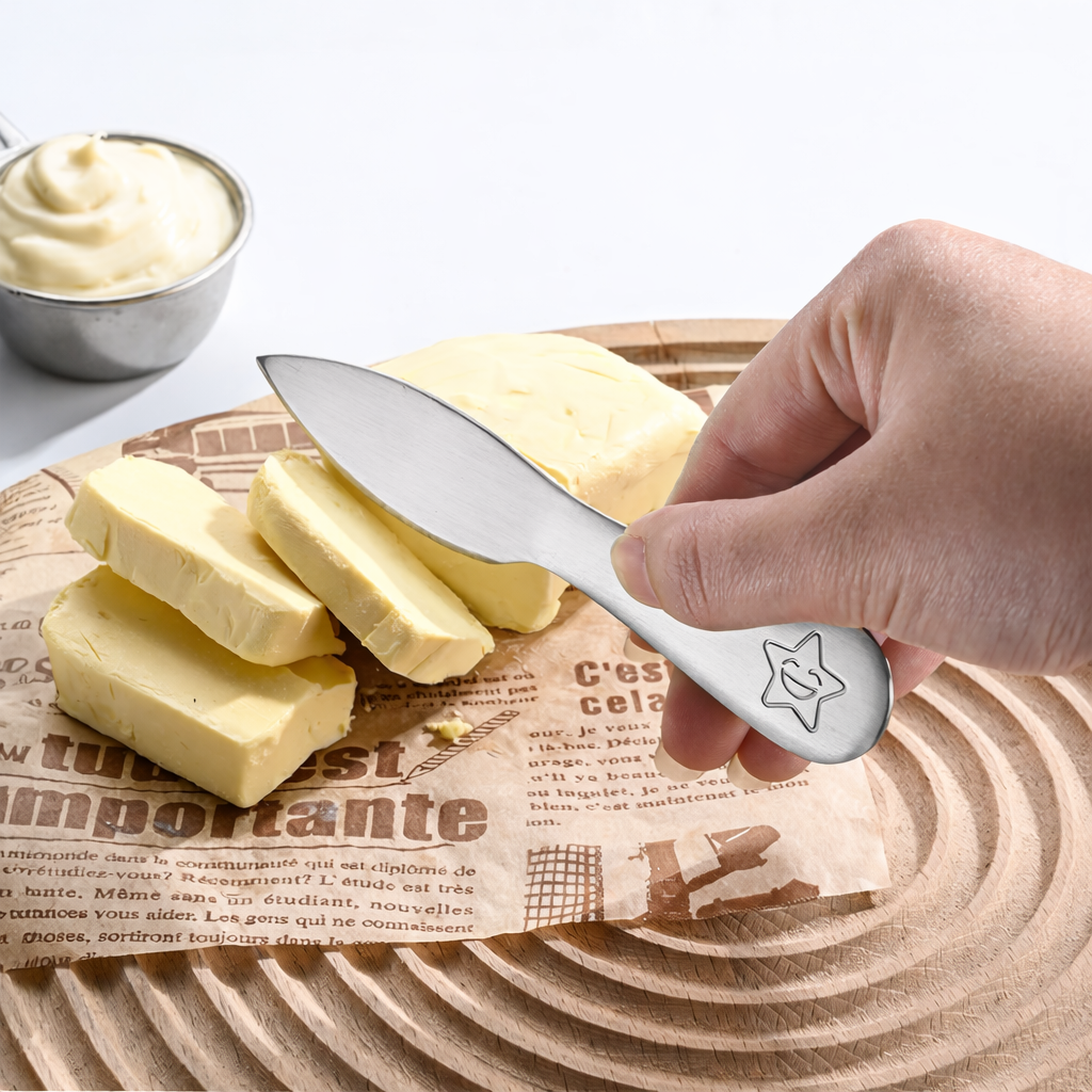 Paslanmaz Çelik Tereyağı Bıçağı Peynir Sürme Bıçağı Kahvaltı Bıçağı Gümüş