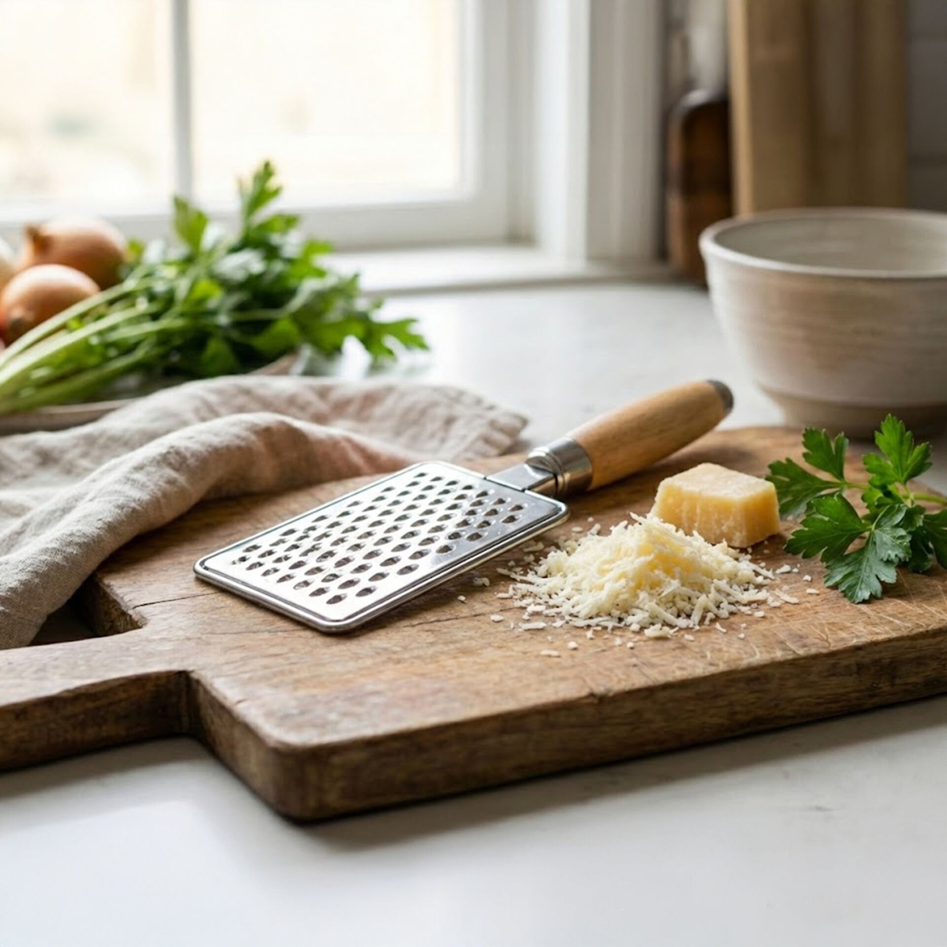 Ahşap Saplı Paslanmaz Çelik Peynir Rendesi Mutfak Rende