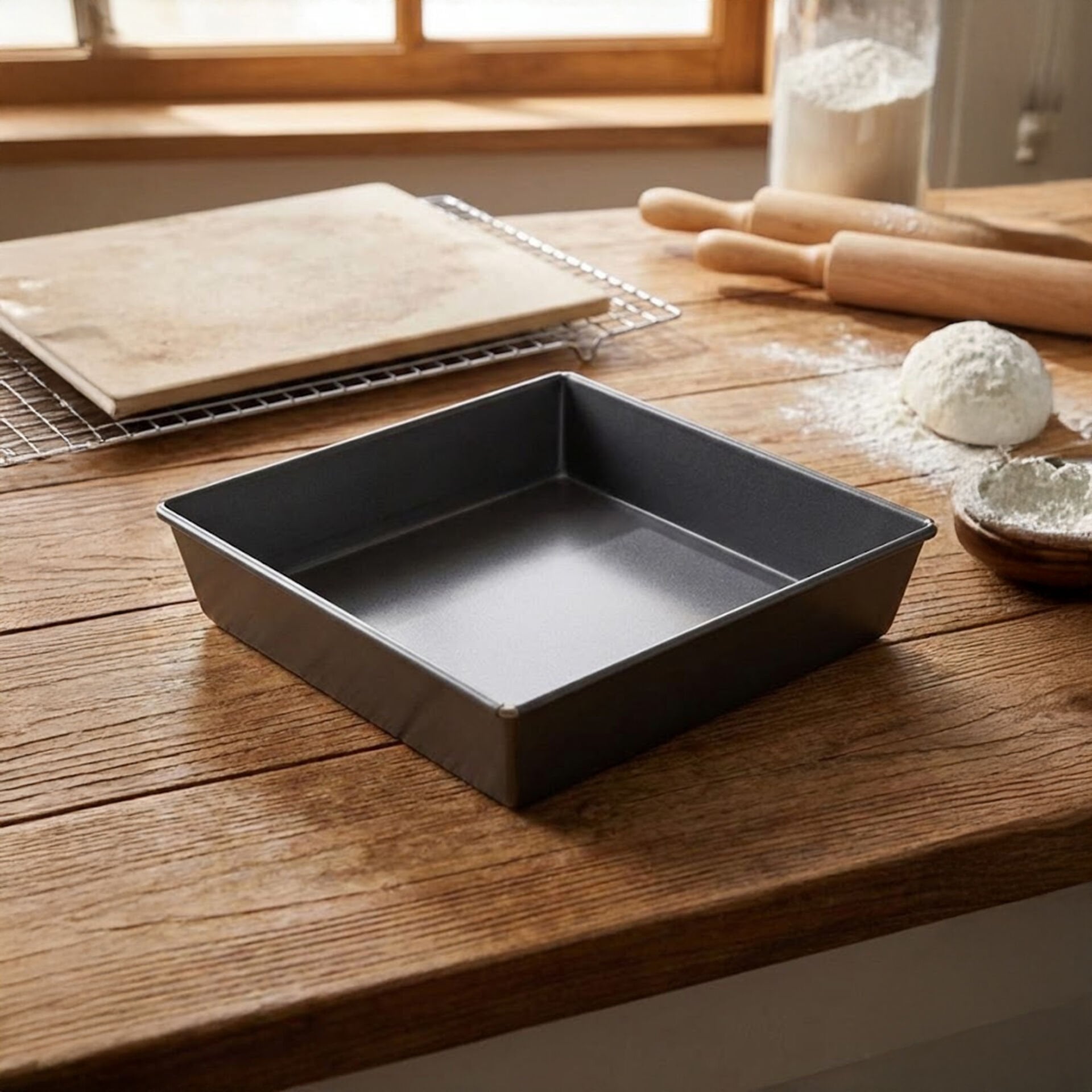 Dikdörtgen Kek Kalıbı Browni Pasta Fırın Tepsisi Yapışmaz Teflon Kaplama