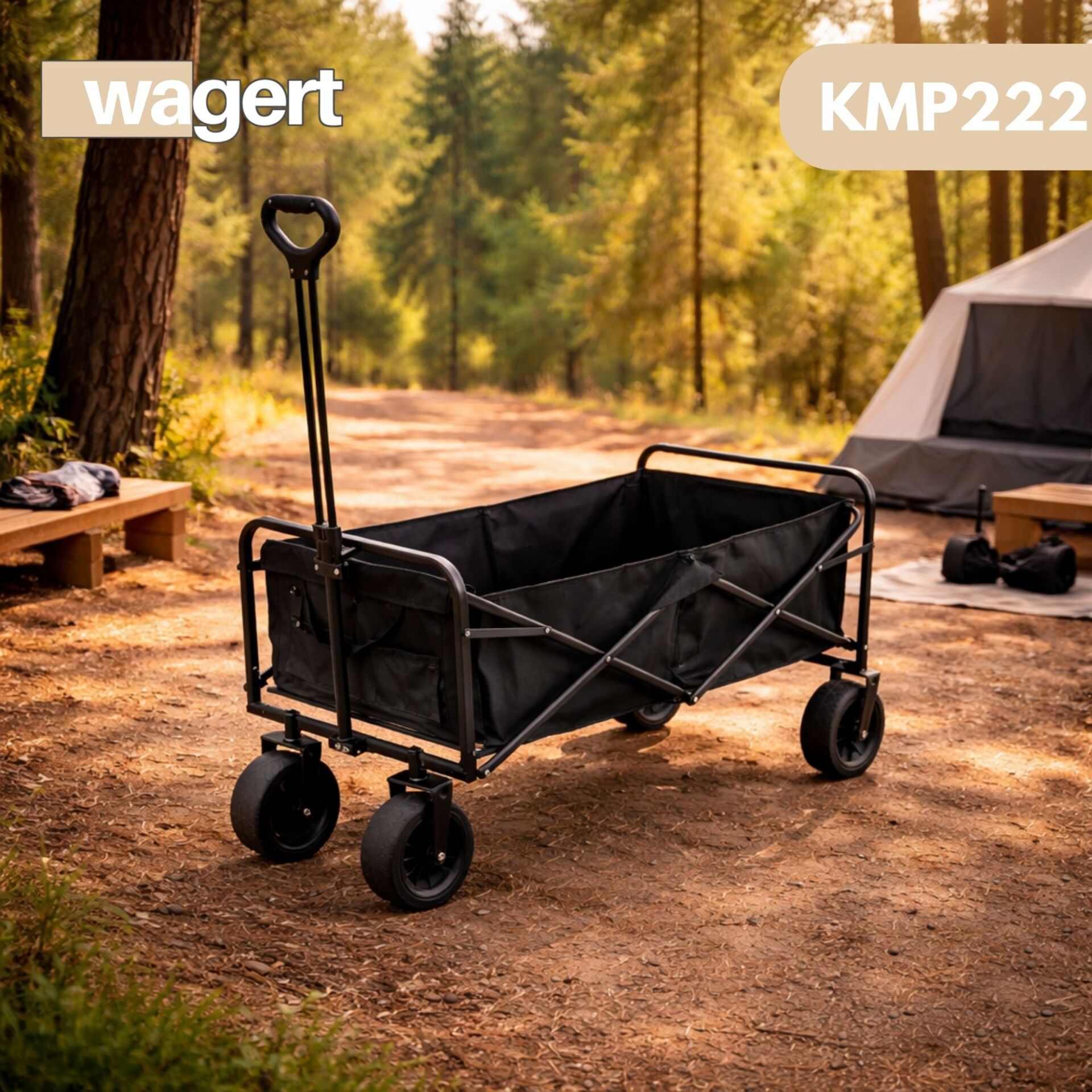 Katlanabilir Büyük Piknik Tatil Kamp Arabası – Döner Tekerlekli Taşıma ve Pazar Alışveriş Vagonu