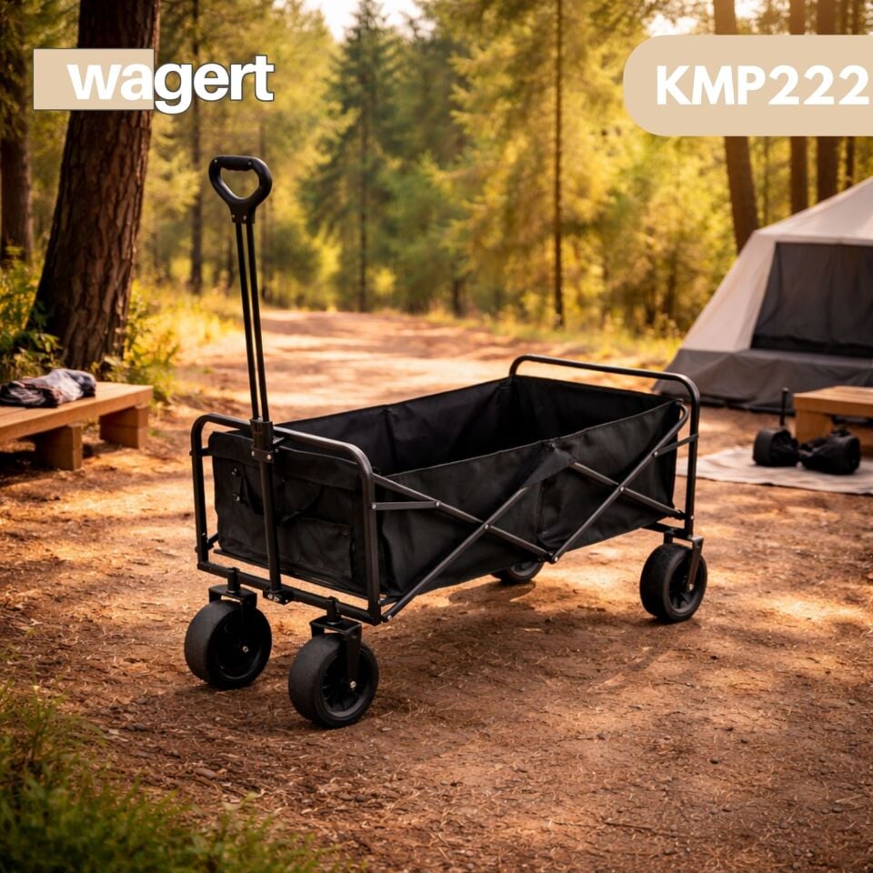 Katlanabilir Büyük Piknik Tatil Kamp Arabası – Döner Tekerlekli Taşıma ve Pazar Alışveriş Vagonu