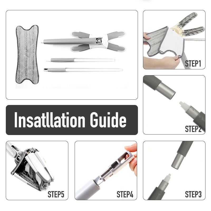 360 Derece Dönebilen Kendinden Sıkmalı X Mop