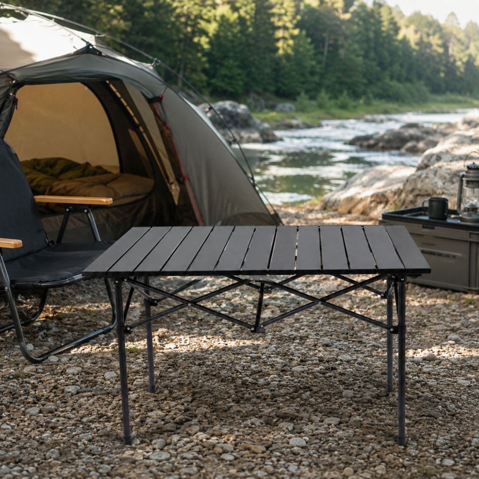 Katlanabilir Taşınabilir Kamp Masası Alüminyum Gövdeli Outdoor Piknik ve Bahçe Masası