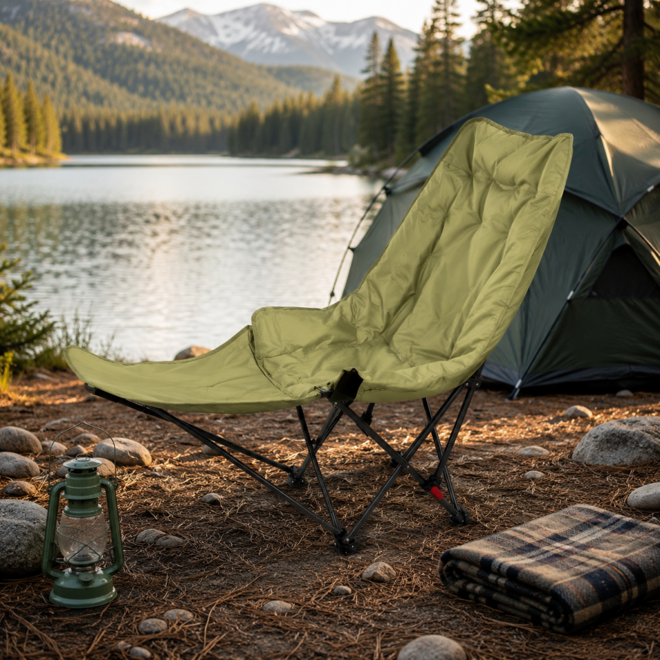 Katlanabilir Kamp Şezlongu Ayak Uzatmalı Outdoor Kamp Koltuğu Sandalyesi