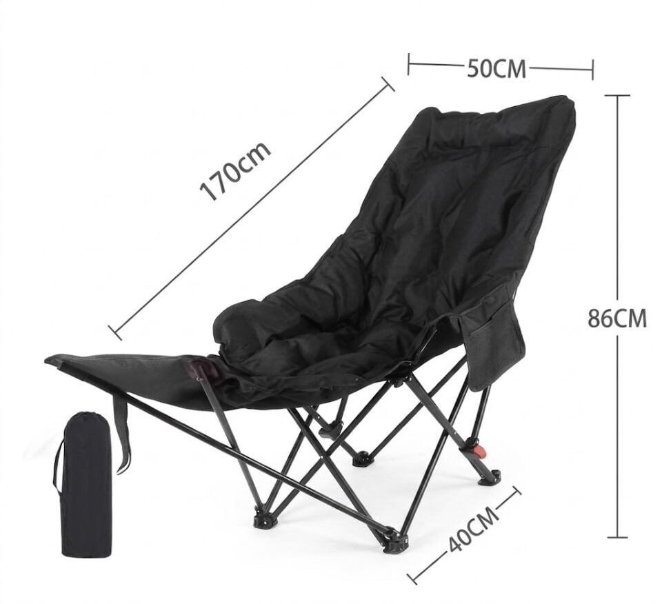 Katlanabilir Kamp Şezlongu Ayak Uzatmalı Outdoor Kamp Koltuğu Sandalyesi