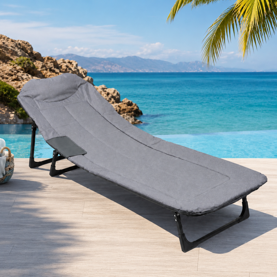 Katlanabilir Kampet Şezlong Kamp Karyolası Taşınabilir Outdoor Yatak