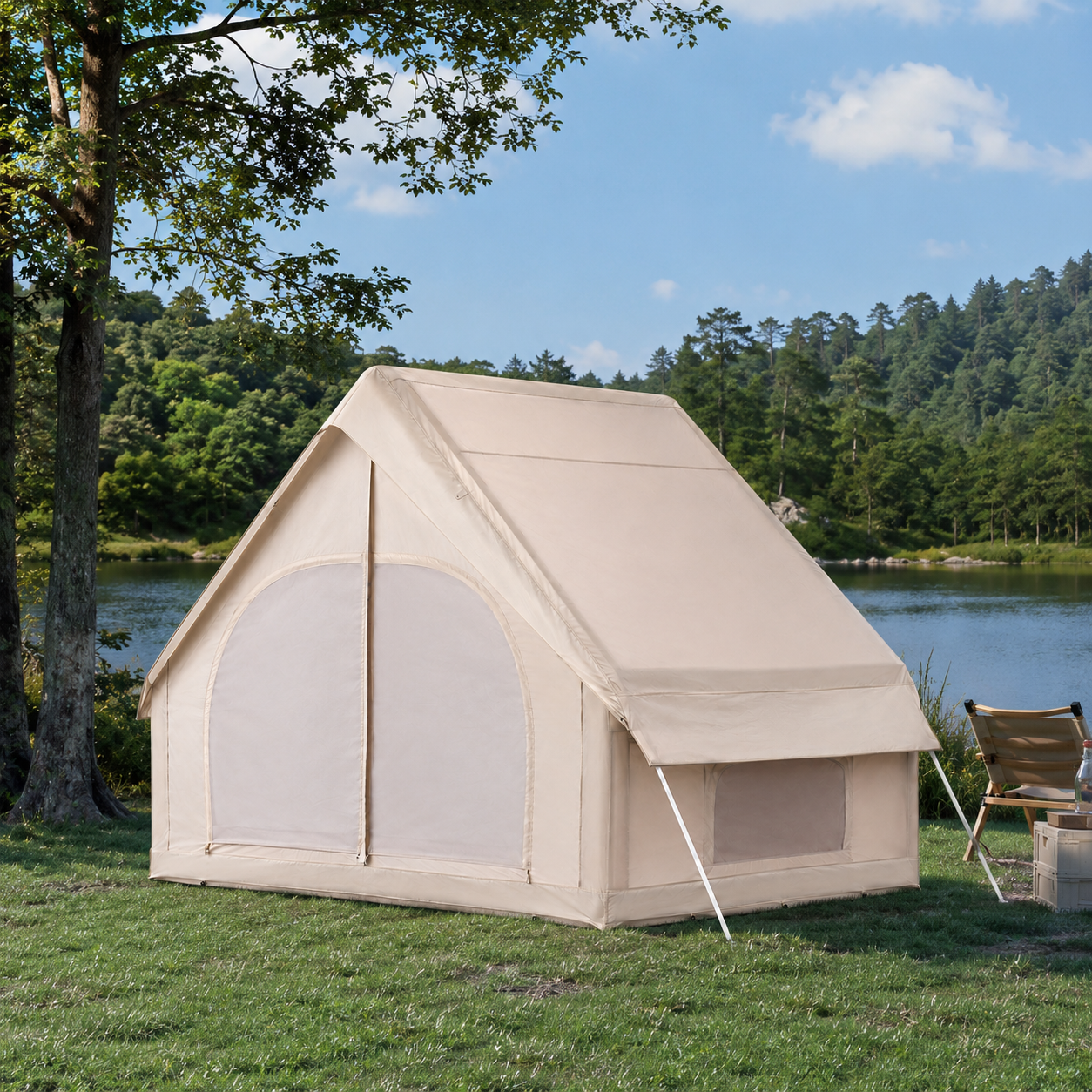 Glamping Aile Kamp Çadırı Su Geçirmez Geniş Yaşam Alanlı Outdoor Çadır