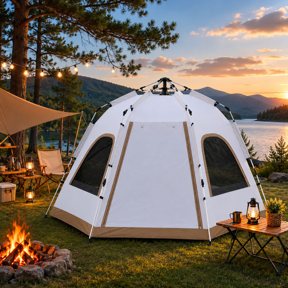 Geniş Aile Kamp Çadırı Hızlı Kurulumlu Su Geçirmez Outdoor Çadır