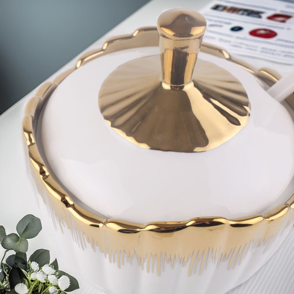 Violet Gold Detaylı Porselen Lüks Şekerlik