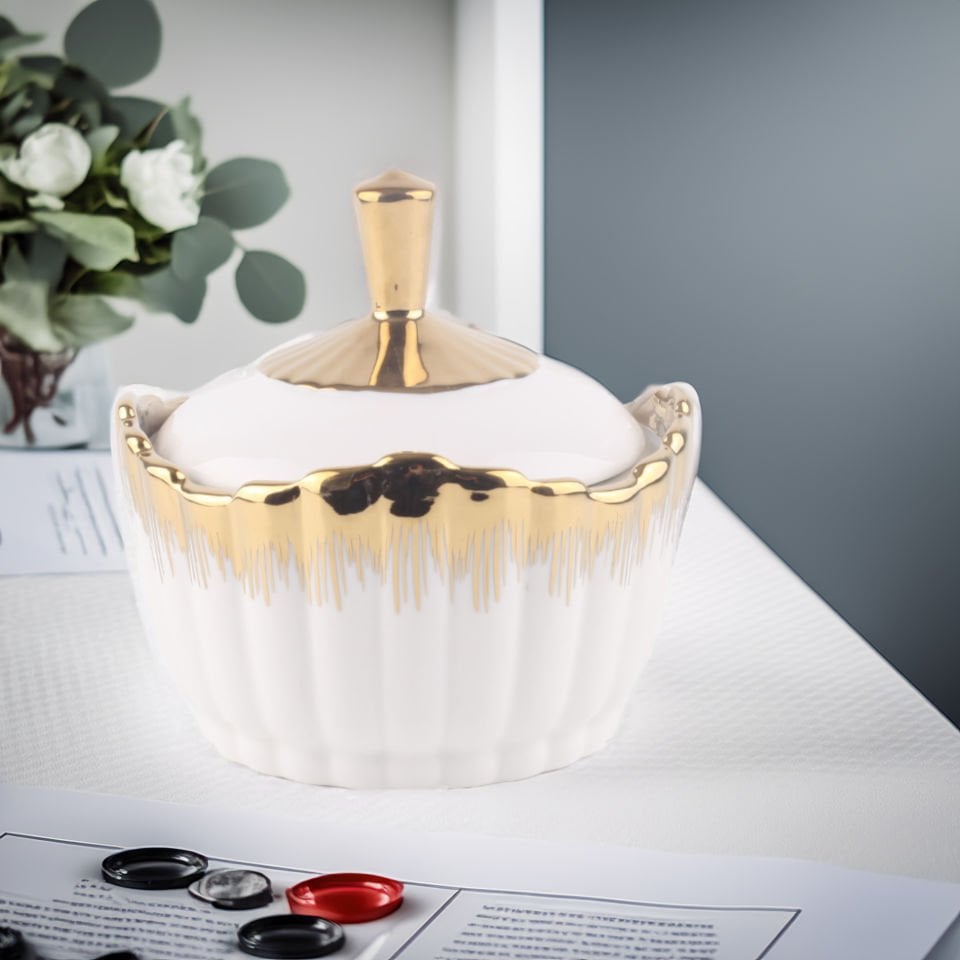 Violet Gold Detaylı Porselen Lüks Şekerlik