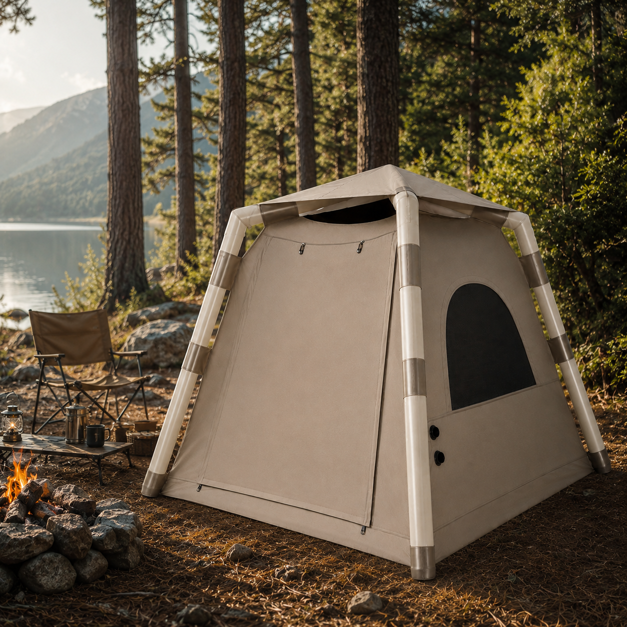 Taşınabilir Şişme Aile Kamp Çadırı Kolay Kurulumlu Suya Dayanıklı Outdoor Çadır