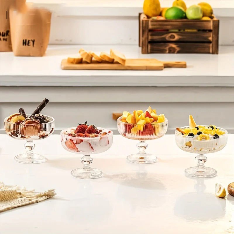 Lucca 4’lü Çerezlik Cam Sunum Kasesi 260 ml