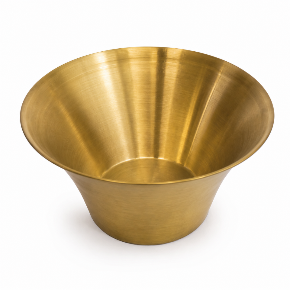 Gold Paslanmaz Çelik Yuvarlak Sunum Kasesi Kuruyemiş Çerezlik Servis Kabı 19 cm