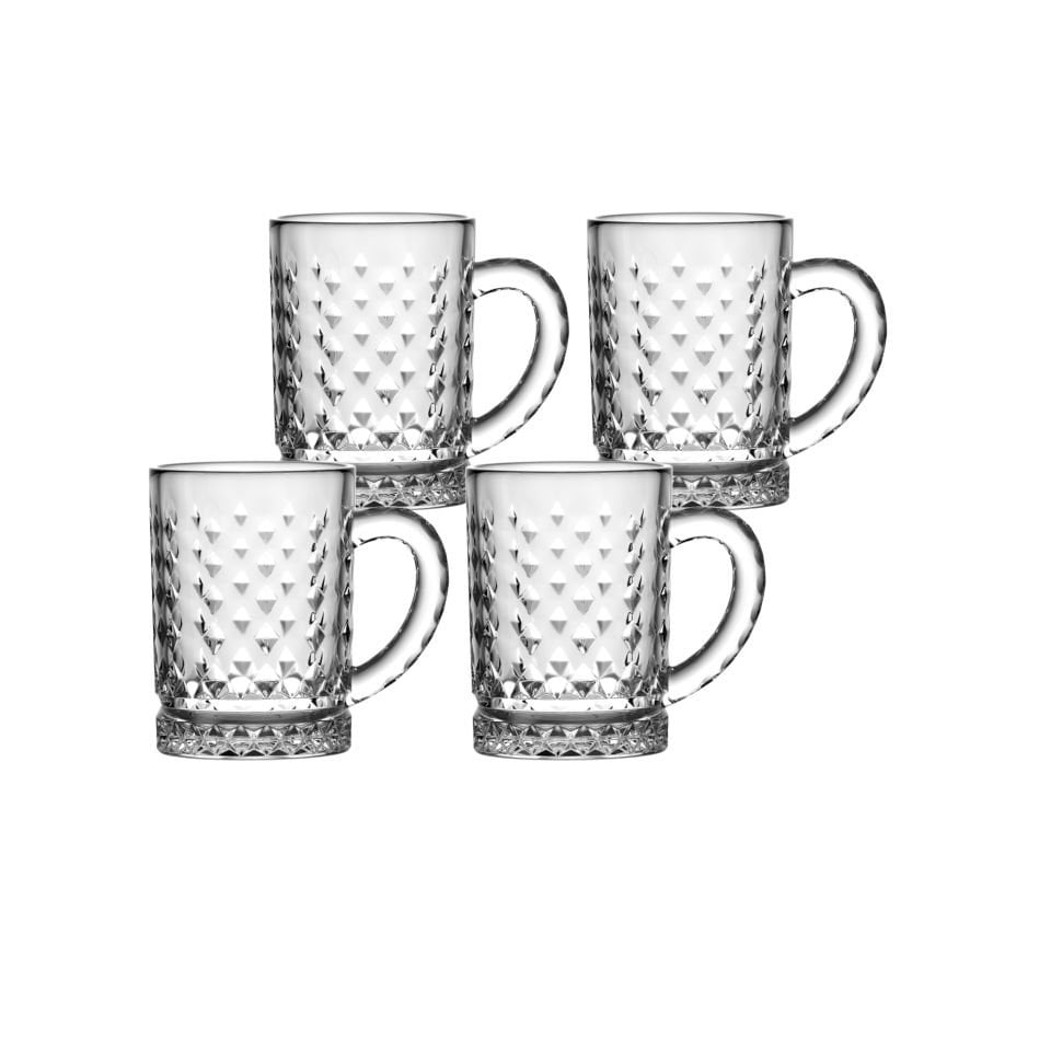 Bianca 4'lü Kristal Kulplu Cam Bardak Seti 200 ml – Şık ve Dayanıklı Tasarım