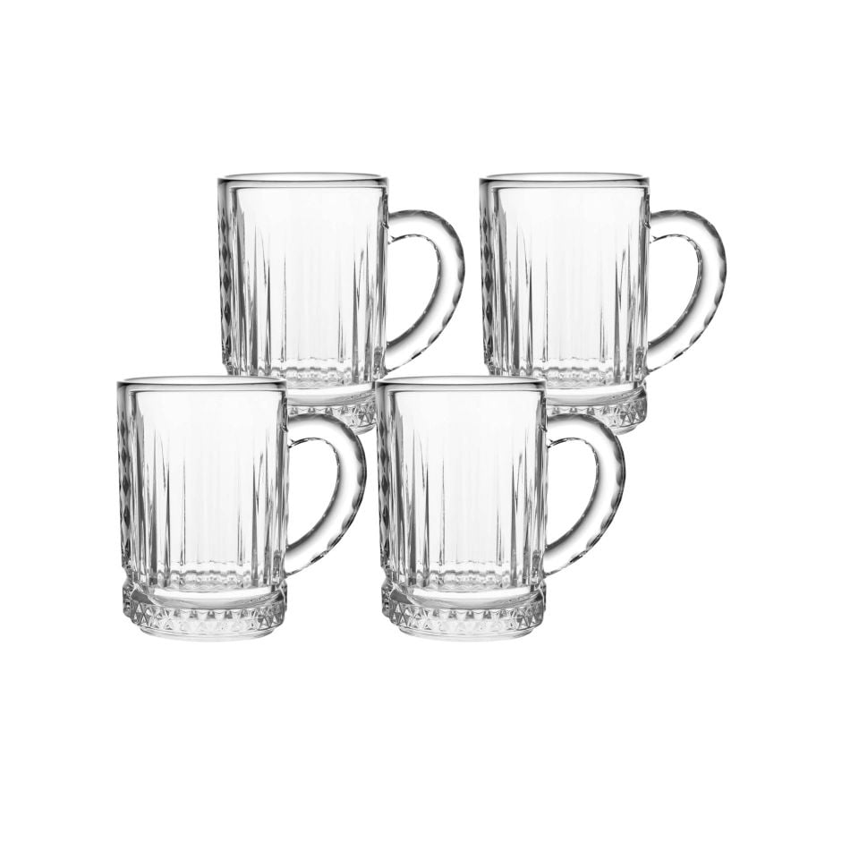 Bianca 4'lü Kristal Kulplu Cam Bardak Seti 200 ml – Şık ve Dayanıklı Tasarım