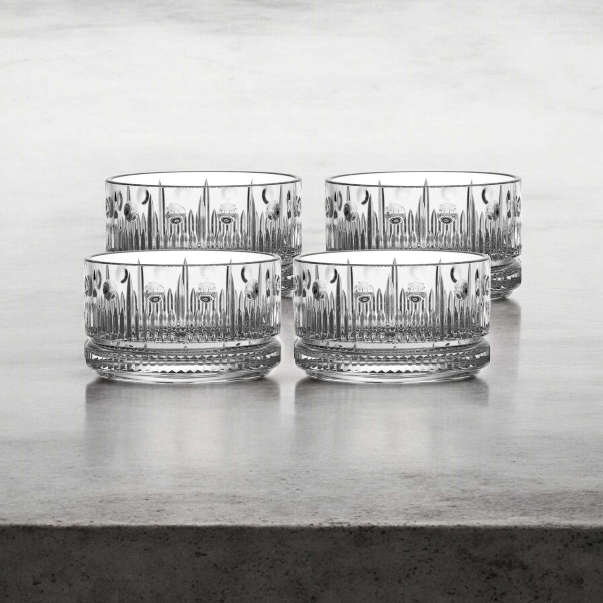 Bianca 4'lü Kristal Cam Kase Çerezlik Seti 460 ml