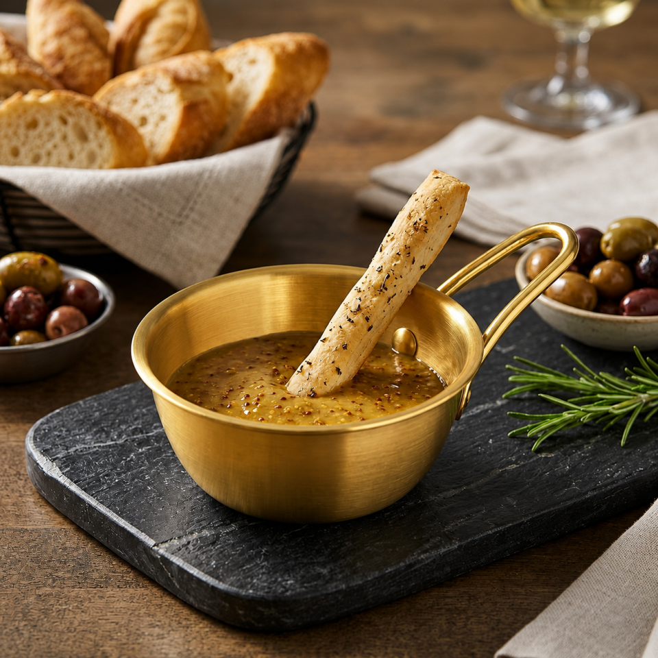 Gold Paslanmaz Çelik Mini Sosluk Servis ve Sunum Kabı 12 cm