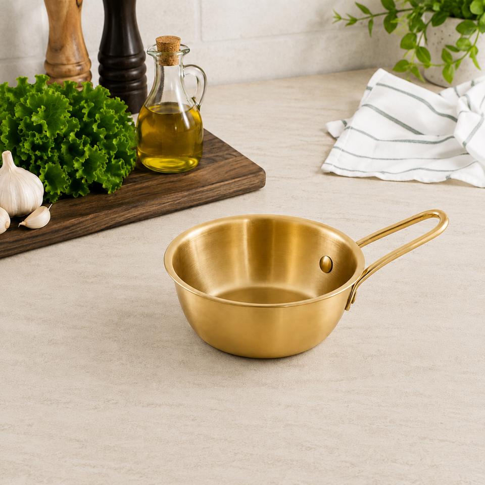 Gold Paslanmaz Çelik Mini Sosluk Servis ve Sunum Kabı 14 cm