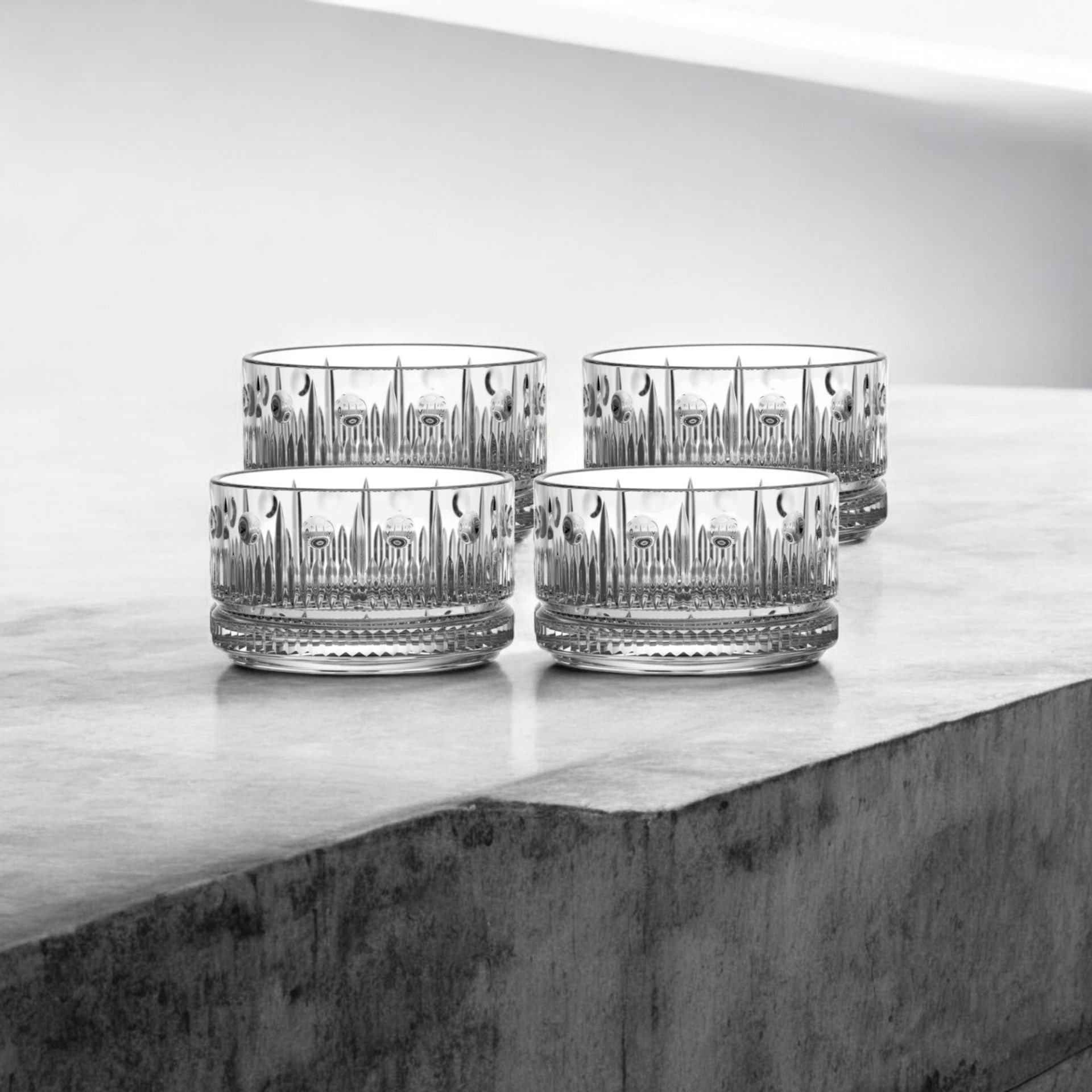 Bianca 4'lü Kristal Cam Kase Çerezlik Seti 220 ml