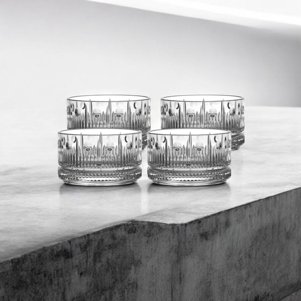 Bianca 4'lü Kristal Cam Kase Çerezlik Seti 220 ml