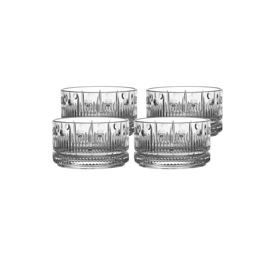 Bianca 4'lü Kristal Cam Kase Çerezlik Seti 220 ml