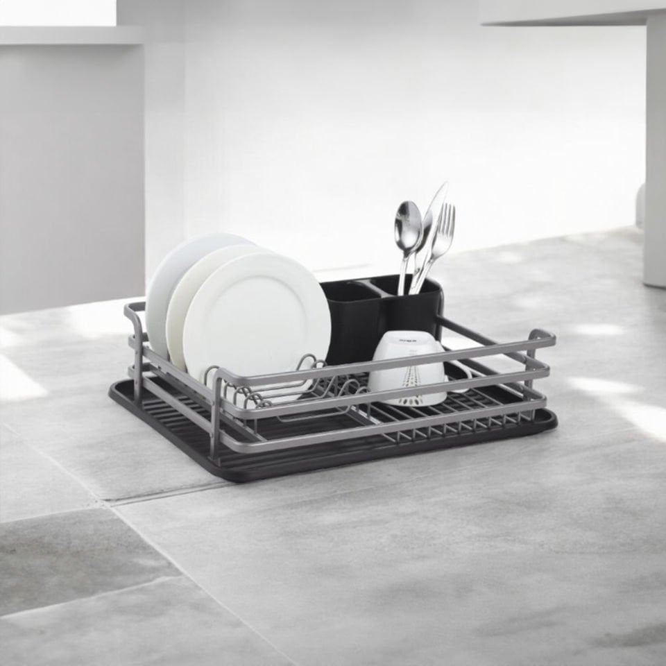 Paslanmaz Alüminyum Tek Katlı Füme Bulaşıklık Modern Tabaklık