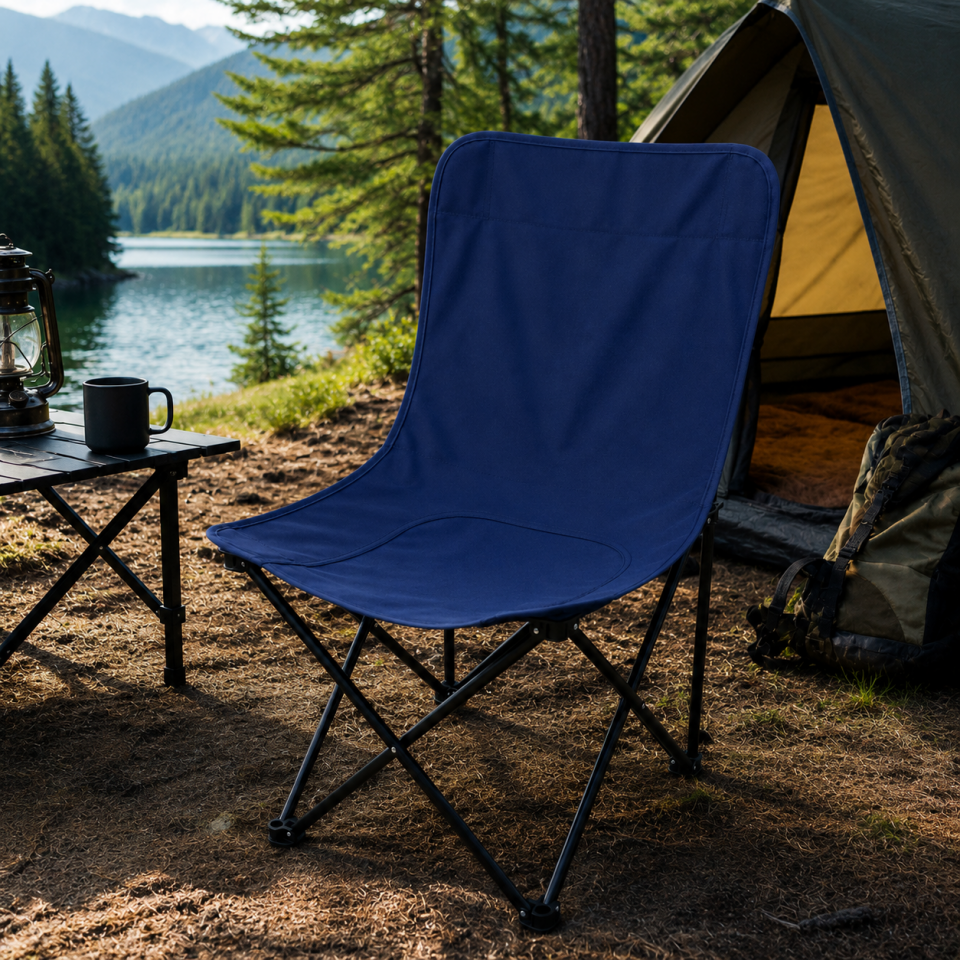 Katlanabilir Kamp Sandalyesi Outdoor Piknik Balıkçı Bahçe Koltuğu Taşınabilir Lacivert