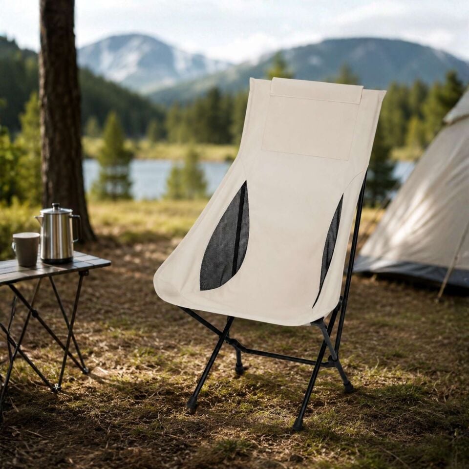 Yüksek Sırtlı Katlanabilir Kamp Sandalyesi Outdoor Piknik Balıkçı Koltuğu Taşınabilir
