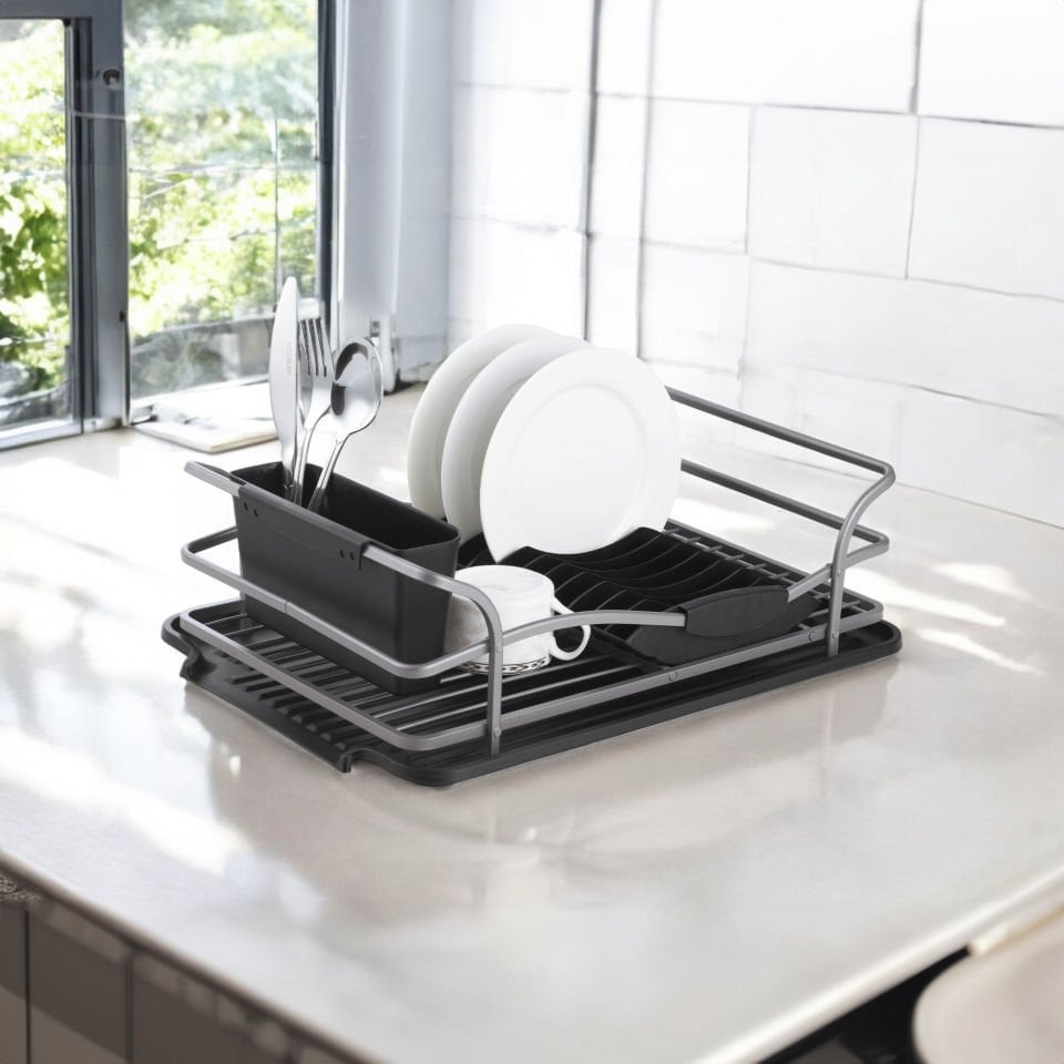 Paslanmaz Alüminyum Tek Katlı Füme Bulaşıklık Modern Tabaklık