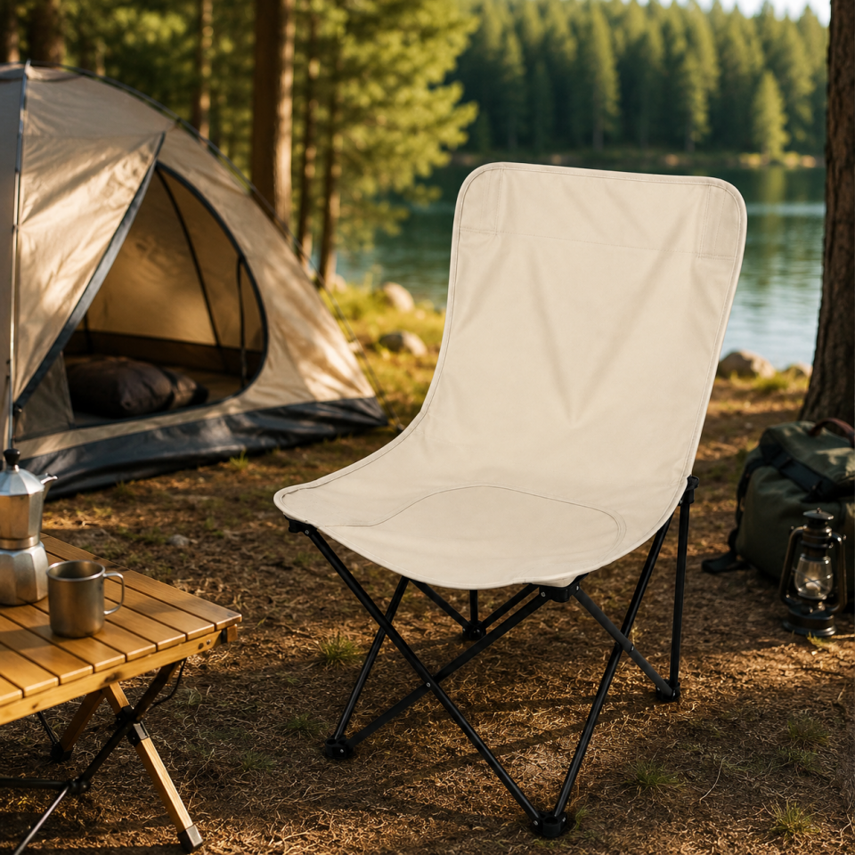 Katlanabilir Kamp Sandalyesi Outdoor Piknik Balıkçı Bahçe Koltuğu Taşınabilir Beyaz